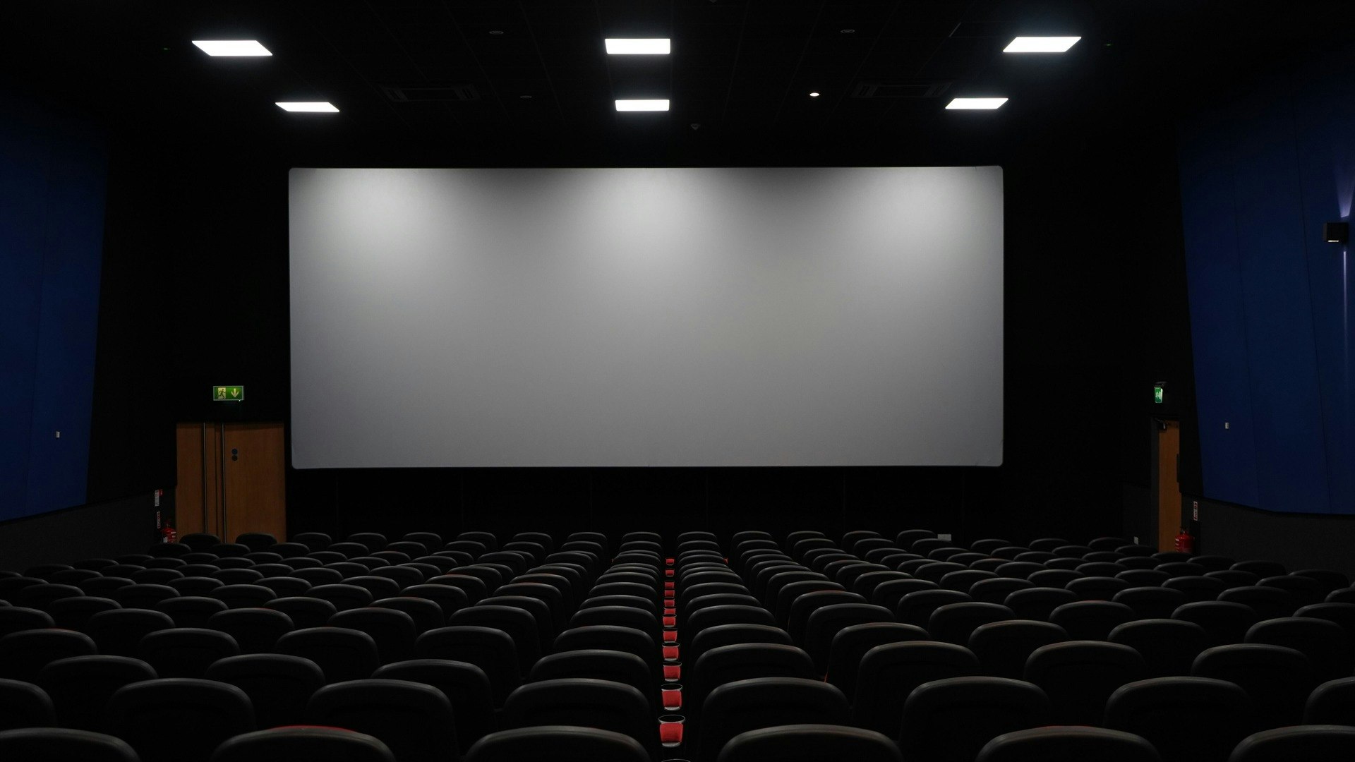 Movie theater hall with empty seats